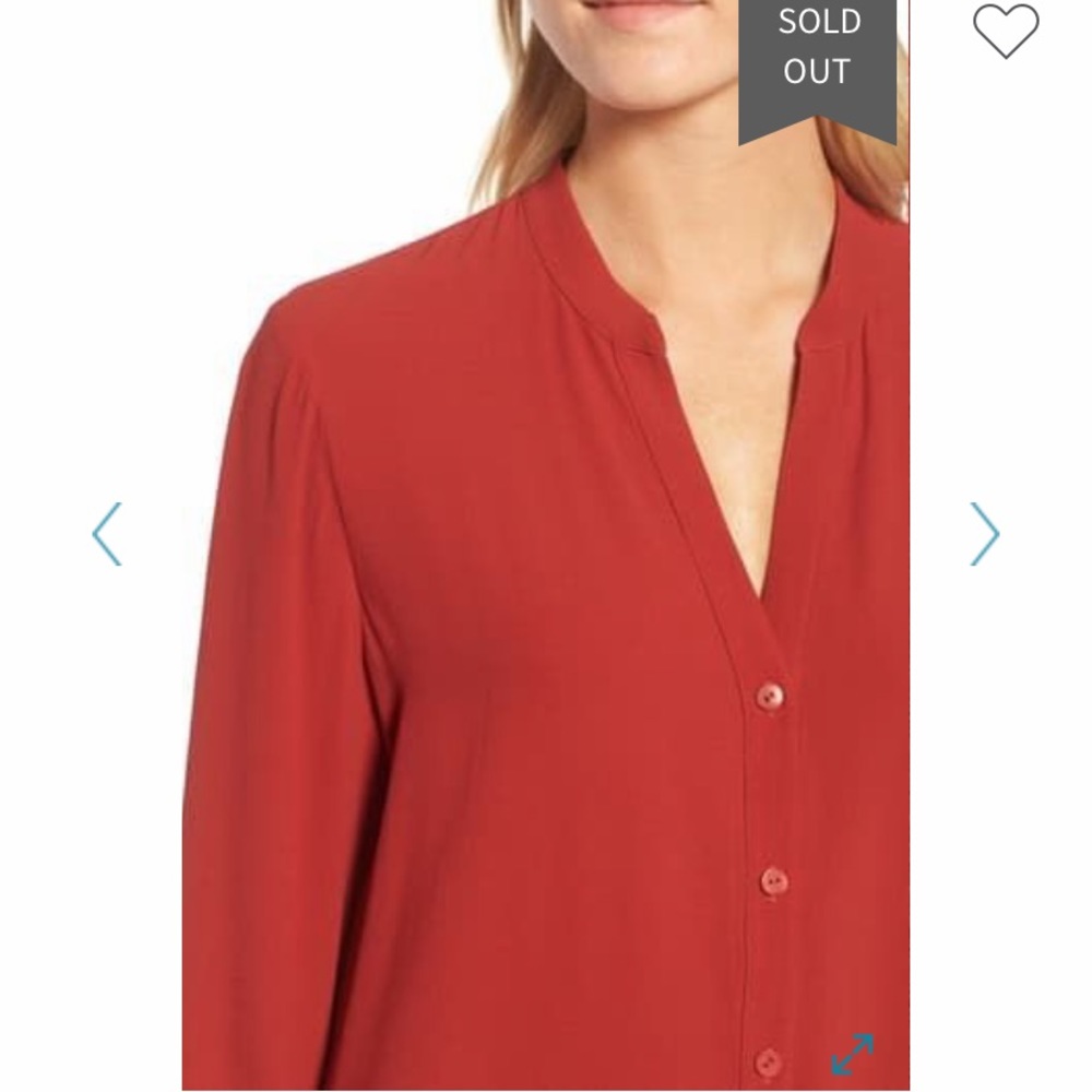 Eileen Fisher Silk Split Neck Blouse - Picture 4 of 10